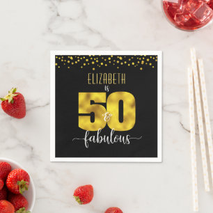 Guardanapo De Papel 50 e fabuloso aniversário de poços de ouro negro c