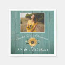 50 e Fabuloso | Aniversário verde de girassol