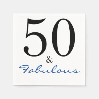 Guardanapo De Papel 50 e Fabuloso Azul de Aniversário