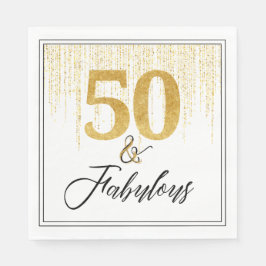 Guardanapo De Papel 50 e fabuloso com Dourado