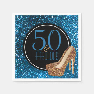 Guardanapo De Papel 50 e fabuloso | Elegante 50º aniversário High Heel