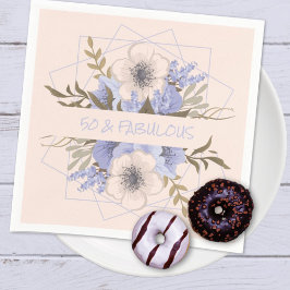 Guardanapo De Papel 50 e Fabuloso Pastel Violeta Cinco Rosa Selvagens