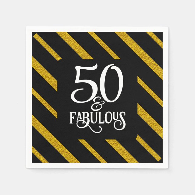 Guardanapo De Papel 50 e Fabuloso Preto e Dourado (Frente)