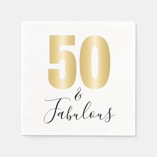 Guardanapo De Papel 50 e Festa de aniversário fabulosa (Frente)