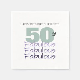 Guardanapo De Papel 50 e Festa de aniversário roxa fabulosa