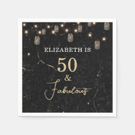 Guardanapo De Papel 50 e Luzes Douradas Fabulosas de Mason Jar Marble 