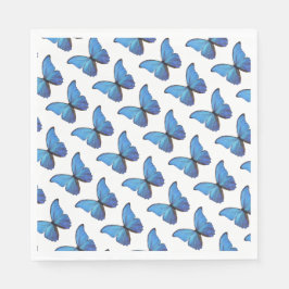 Guardanapo De Papel 50 Napkins - Borboletas Azuis Morpho.