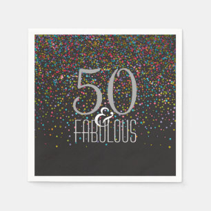 Guardanapo De Papel 50 & o confete fabuloso pontilham o 50th