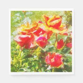 Guardanapo De Papel 50 Papel Nápoles Rosas laranja