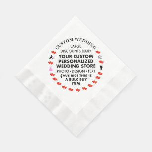 Guardanapo De Papel 50 Partido Casamento Personalizado 6,5" Papel Napk