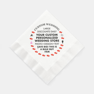 Guardanapo De Papel 50 Partido Casamento Personalizado 6,5" Papel Napk