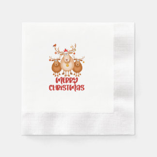 Guardanapo De Papel 50 Reindeer Napkins, Gráfico Divertido