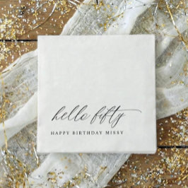 Guardanapo De Papel 50th Birthday Party Hello 50 Modern Milestone