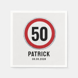 Guardanapo De Papel 50th Birthday Speed Limit Sign