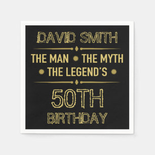Guardanapo De Papel 50th Legenda do mito do homem do aniversário