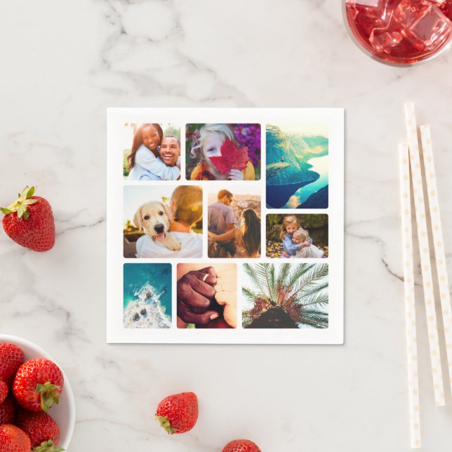 Guardanapo De Papel 50x Serviettes Napkins 9 Modelo de Colagem de Foto (Insitu)