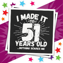 Guardanapo De Papel 51 Anos Sarcástico Meme Engraçado 51 ruas Aniversá