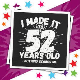 Guardanapo De Papel 52 Anos Sarcástico Meme Engraçado 52 Anos Aniversá