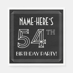Guardanapo De Papel 54.a Festa de aniversário: Estilo de Deco de Arte