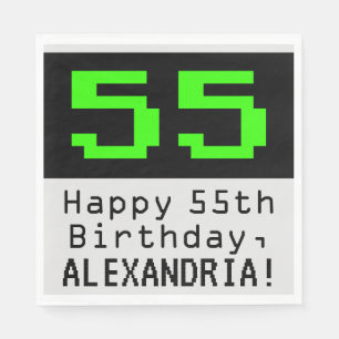 Guardanapo De Papel 55º aniversário - Estilo Nerdy / Geeky "55" & No