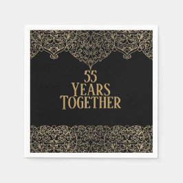 Guardanapo De Papel 55.º Aniversário Dourado Lugar Em Nápoles Negras