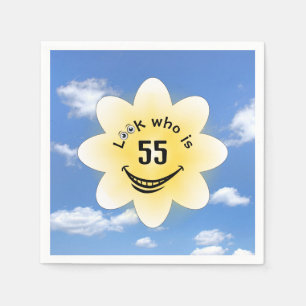 Guardanapo De Papel 55.o Aniversário Verão Sol e Nuvens