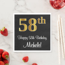 58º aniversário ~ Legant Luxurious Faux Dourado Lo
