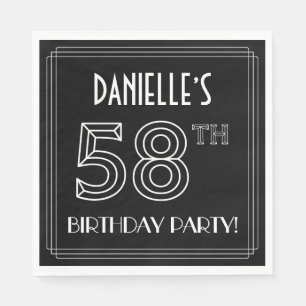 Guardanapo De Papel 58.a Festa de aniversário: Estilo de Deco de Arte