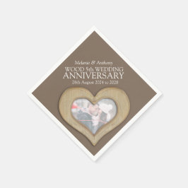 Guardanapo De Papel 5 aniversário de madeira coração personalizado gua