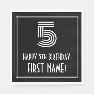 Guardanapo De Papel 5o Aniversário: Olhar inspirado art deco "5" +