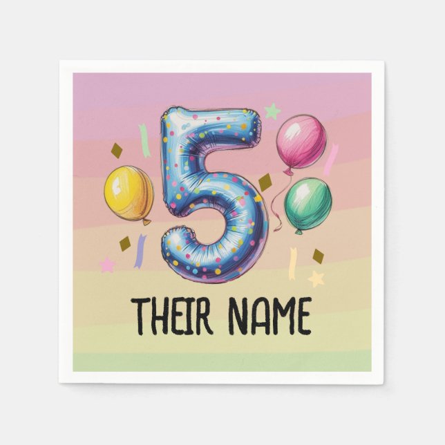 Guardanapo De Papel 5th birthday party no theme (Frente)