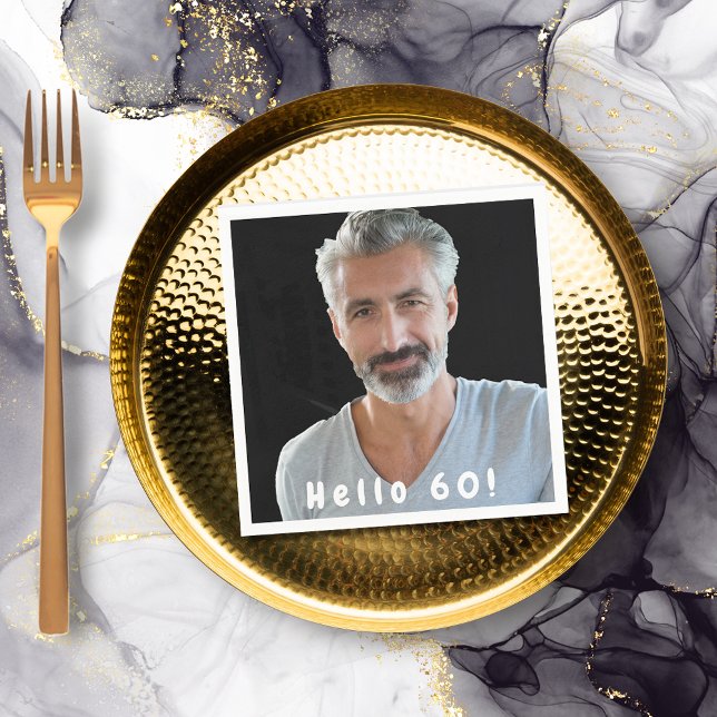 Guardanapo De Papel 60ª foto de aniversário alô 60 caras homens (Criador carregado)