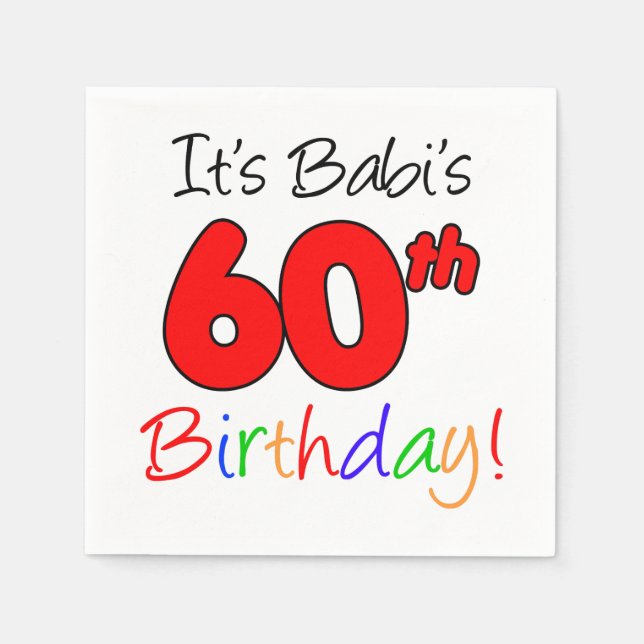 Guardanapo De Papel 60º aniversário da avó checa de Babi (Frente)