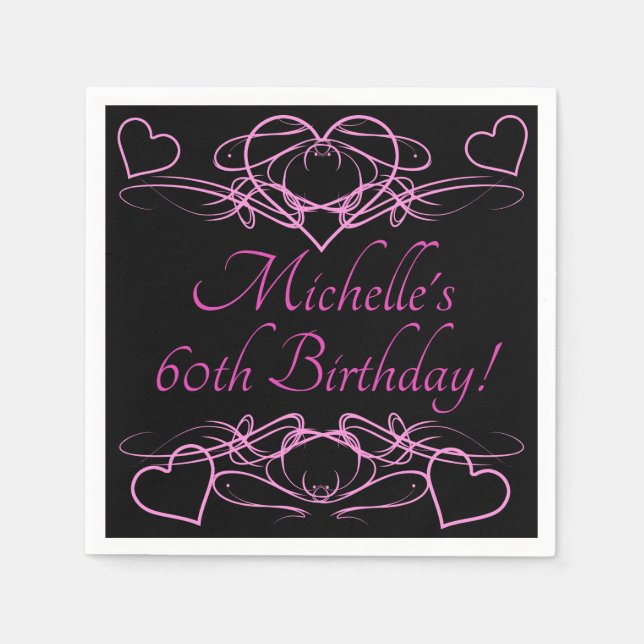 Guardanapo De Papel 60º aniversário da mulher (Frente)