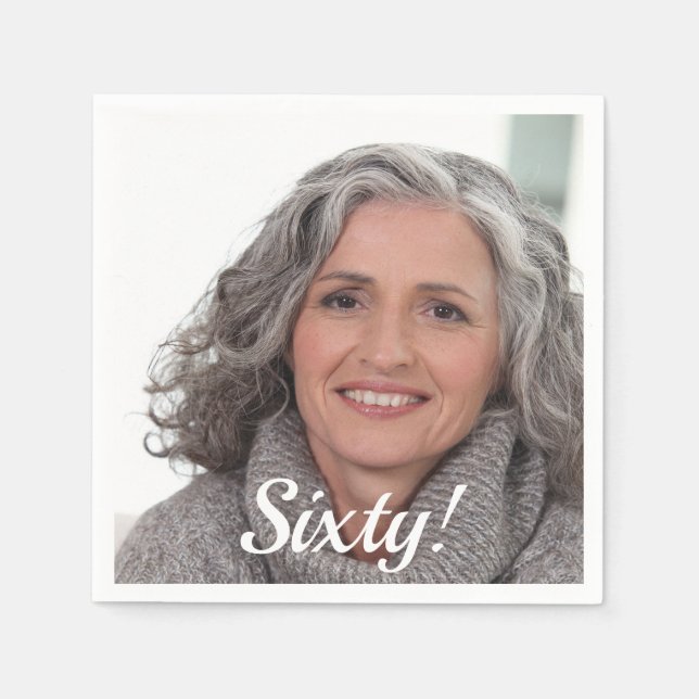 Guardanapo De Papel 60º roteiro de fotos de aniversário (Frente)