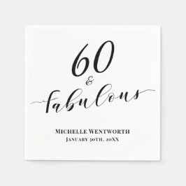 Guardanapo De Papel 60 and Fabulous Sixtieth Birthday Elegant Script
