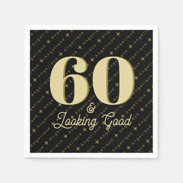 Guardanapo De Papel 60 e bom aniversário (Frente)