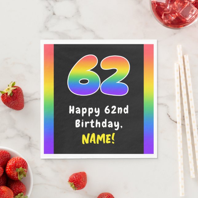 Guardanapo De Papel 62º aniversário: Rainbow Spectrum nº 62, Nome Pers (Insitu)