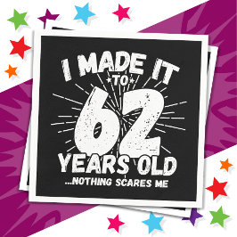 Guardanapo De Papel 62 Anos Sarcástico Meme Engraçado 62 Anos Aniversá