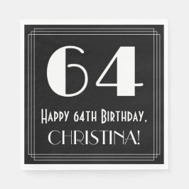 Guardanapo De Papel 64º aniversário ~ Arte Deco Inspirou "64", Nome