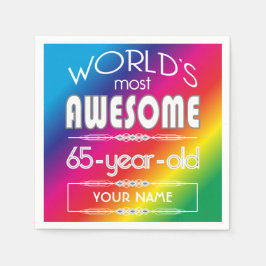 Guardanapo De Papel 65º aniversário do mundo Melhor Arco-íris Fabuloso