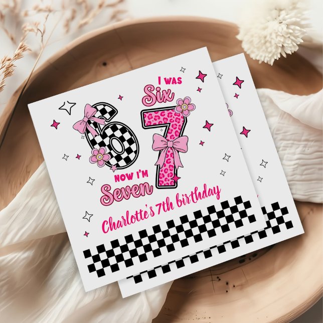 Guardanapo De Papel 6 7 Six Seven Meme Trend Pink Girls 7th Birthday (Criador carregado)