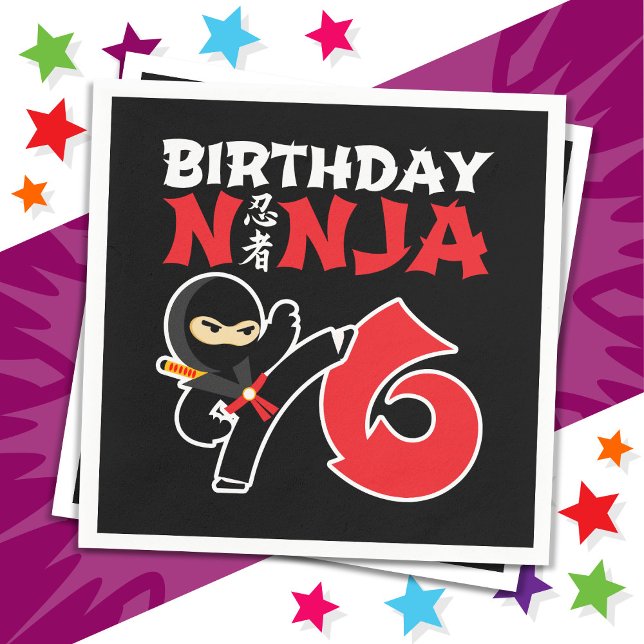 Guardanapo De Papel 6 anos Karate Ninja Party Kids 6 Aniversário (Criador carregado)