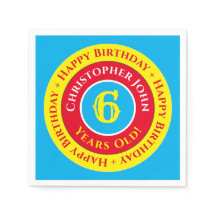 6 Festa de aniversário de Napkins