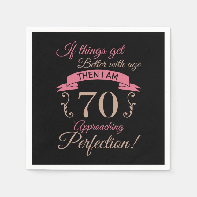 Guardanapo De Papel 70 Aniversário Melhor Com Idade (Frente)