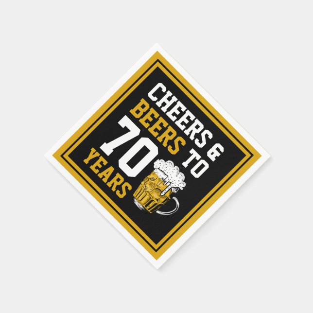 Guardanapo De Papel 70 Aniversário Saúde e Cerveja aos 70 anos (Canto)