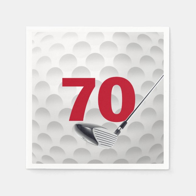 Guardanapo De Papel 70 Birthday Golf Ball (Frente)