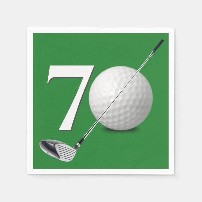 Guardanapo De Papel 70 Birthday Golf Ball And Club (Frente)