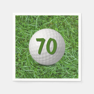 Guardanapo De Papel 70 Birthday Golf Ball em Grass