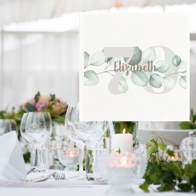 Guardanapo De Papel 70 Birthday Personalizado Napkins (Criador carregado)